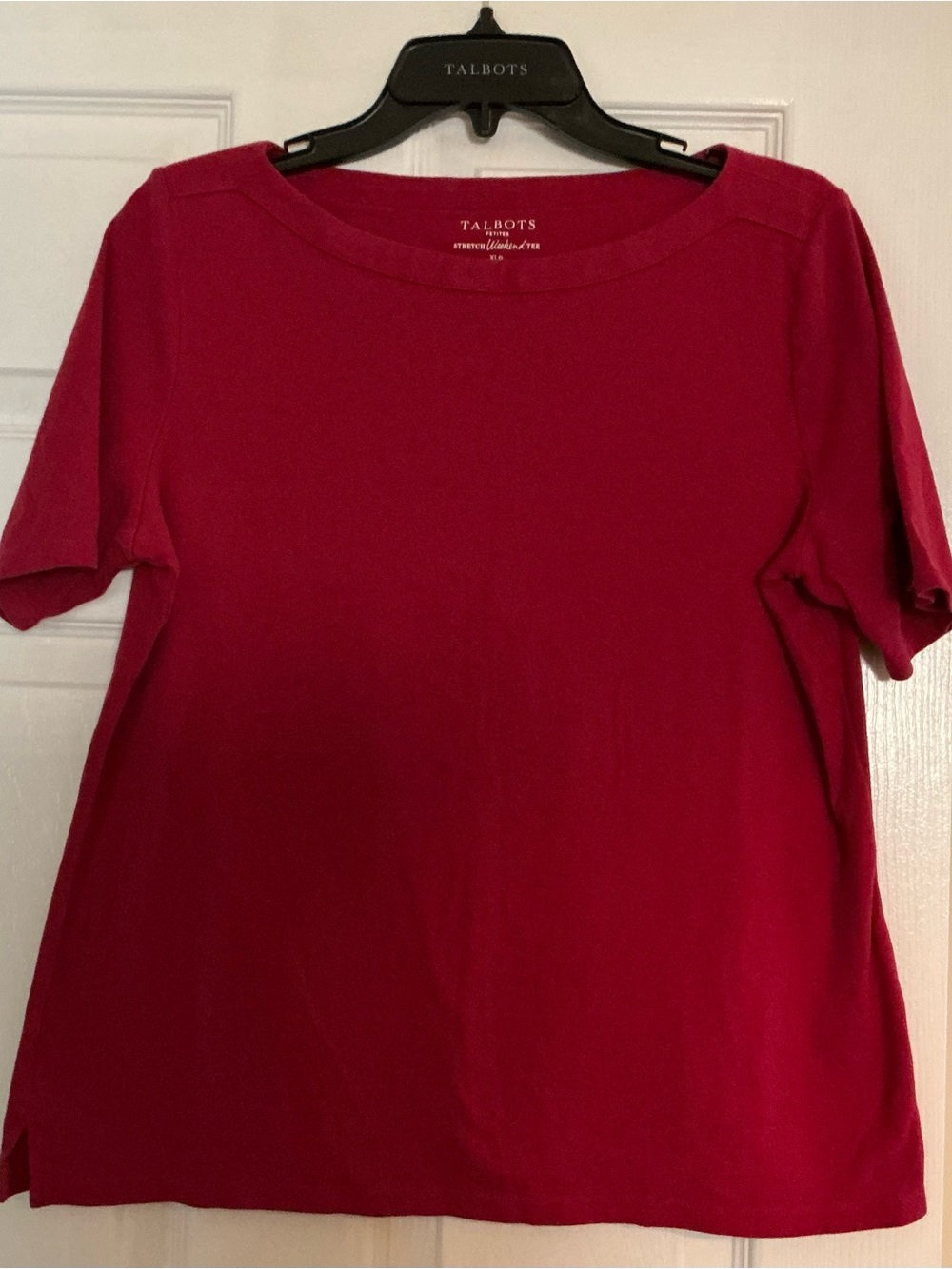 Talbots Women's Classic Short-Sleeve Tee in Deep Red
